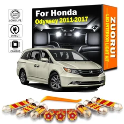 ZUORUI 16Pcs Car LED Interior Sunvisor Bulb Light Kit For Honda Odyssey 2011 2012 2013 2014 2015 2016 2017 Dome Plate Trunk Lamp