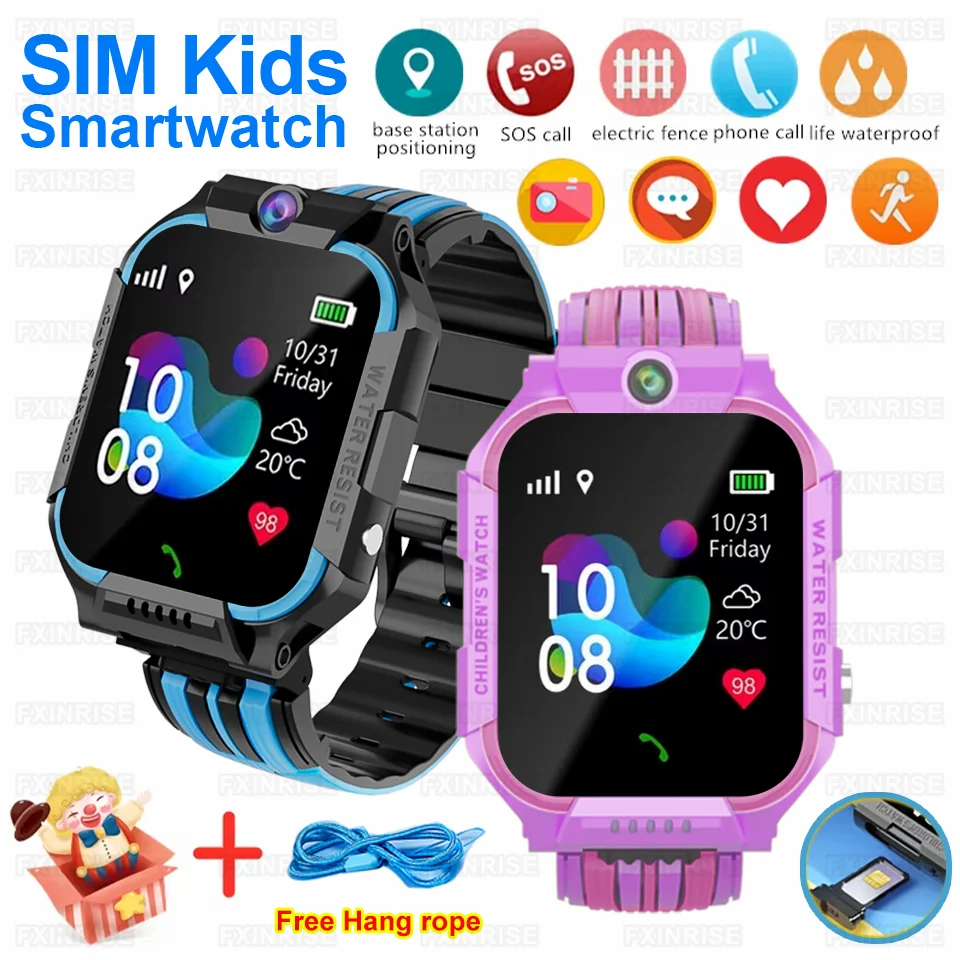 2025New Kids Smart Watch 5G/4G SIM Call Waterproof Smartwatch Boys Girls Present Message Remind Sport Alarm Clock Watch Bracelet