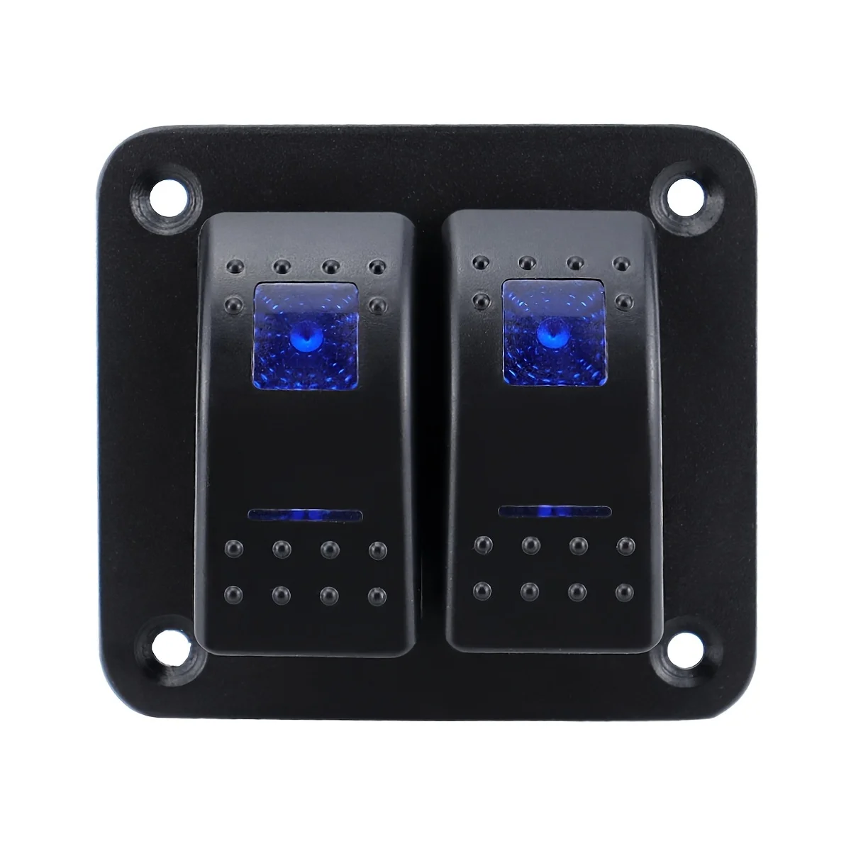 مجموعتان من لوحات التبديل الروك مع مفاتيح 5 دبابيس مناسبة للسيارات 12 فولت/24 فولت، والسفن، ومقطورات ATV، باللون الأزرق. #5