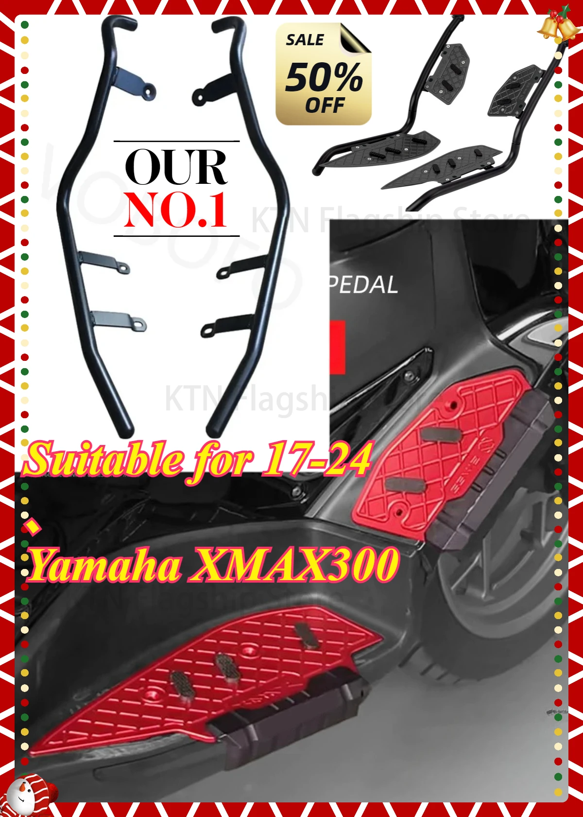 Para Yamaha XMAX300 2018 2019 2020 2021 2022 2023 XMAX 300 parachoques protector anticaída anticolisión barra protectora pedal