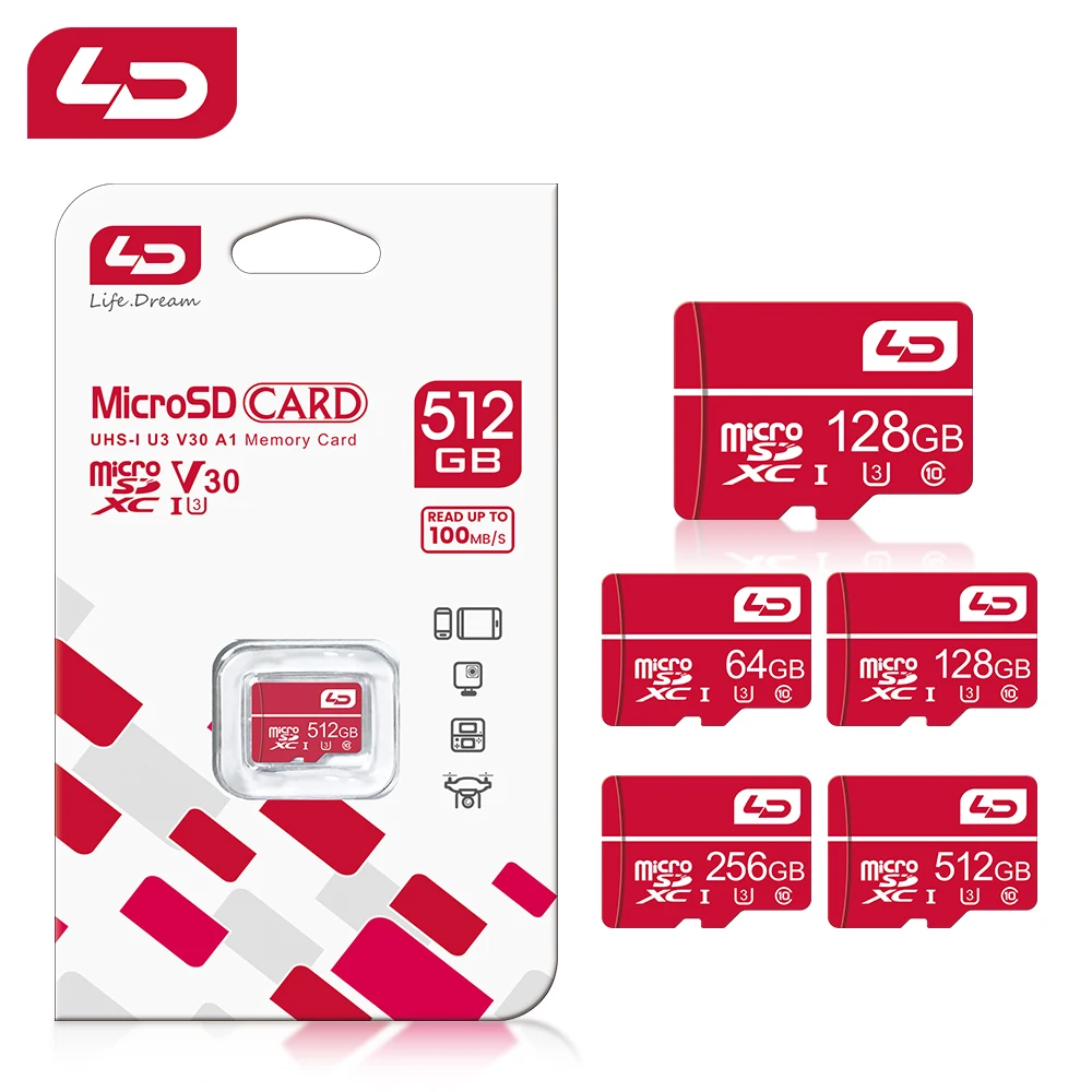 Ld speicher karte flash 128gb karte micro sd karte sdxc UHS-I 400gb 256gb 64gb u3 v30 tf karte speicher karten adapter für kamera