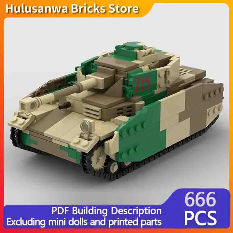

Panzer IV Ausf H Military Tanks Model MOC Building Bricks War Equipment Modular Technology Gifts Assemble Children Toys Suit