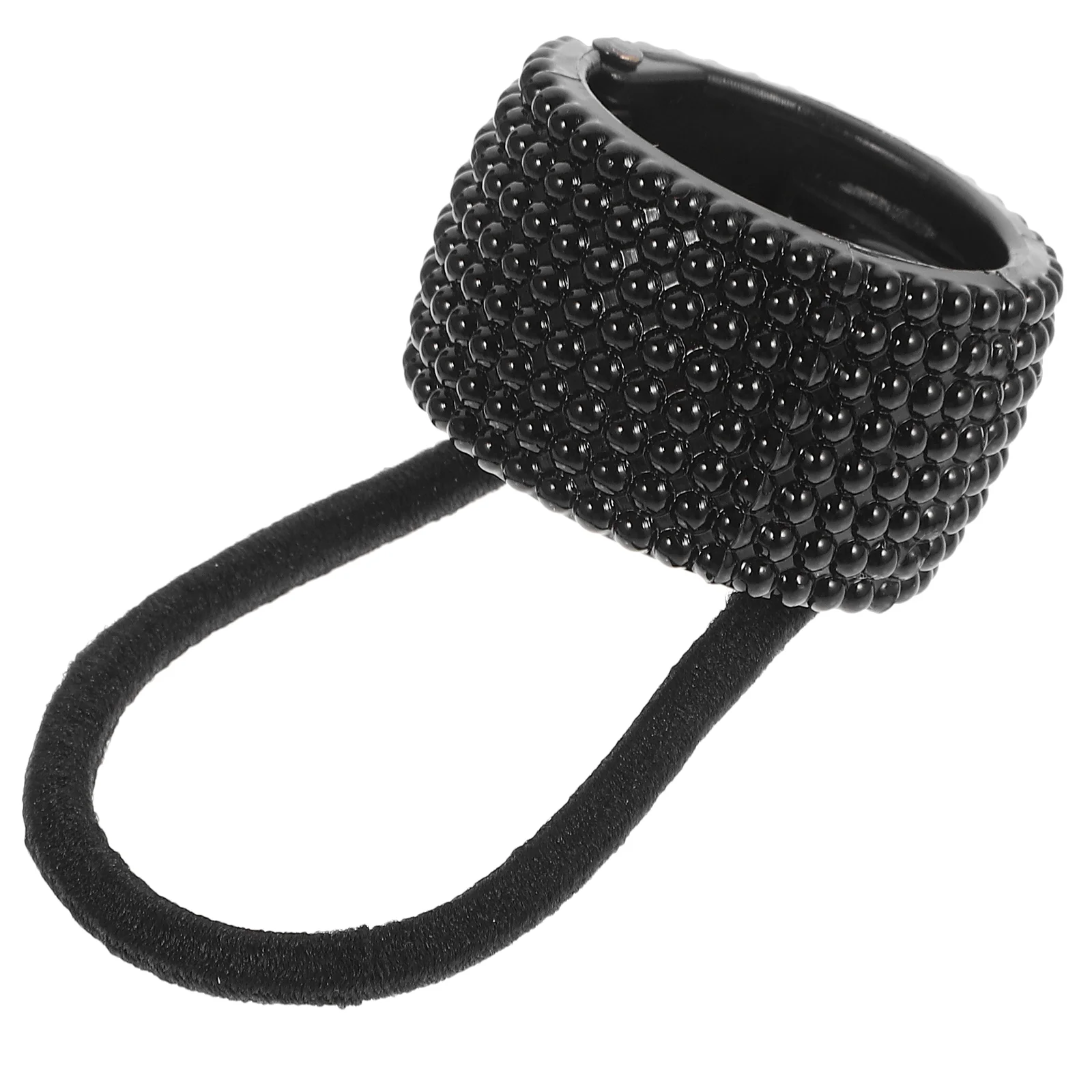 

Headband Black Hair Rhinestone Tie Ribbon Girls Accessories Ponytail Cuff Punk Holder Miss