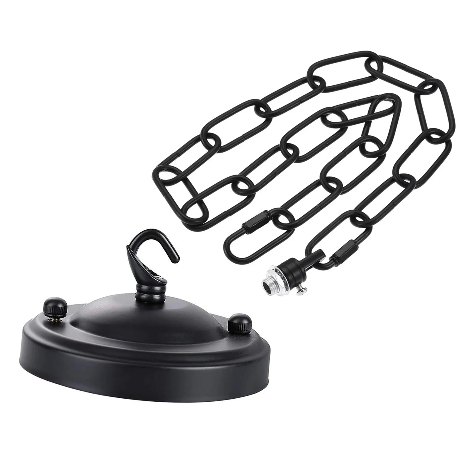 1Set Ceiling Hook Plate Light Fixture Vintage Hanging Lamp Canopy 4.1inch Black Chandelier Hooks Pendant Lighting Hardware