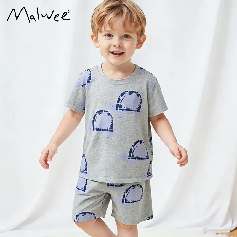 

malweeBoys' summer outfit new style, home wear pajamas for young children, stylish two-piece set for boys