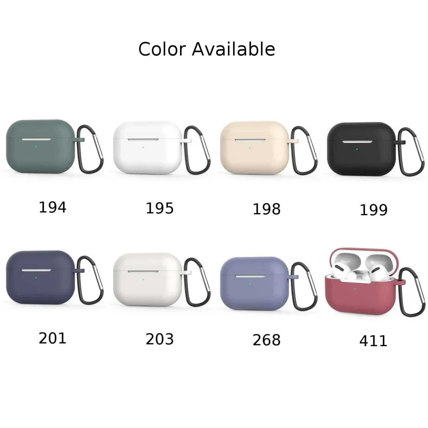Solid Color Simple Style Silicone Protective Case Gift For Airpods 1/2/3/Pro 2 Earphone Protective Cover With A Built-in Hook