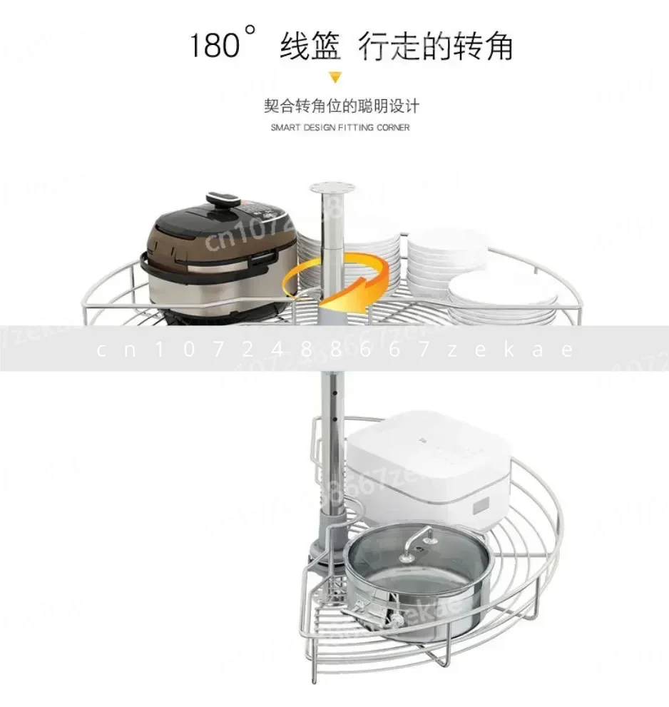 

Двухслойная угловая корзина для кухонного шкафа из нержавеющей стали, корзина для проигрывателя, маленькая корзина Monster Pull