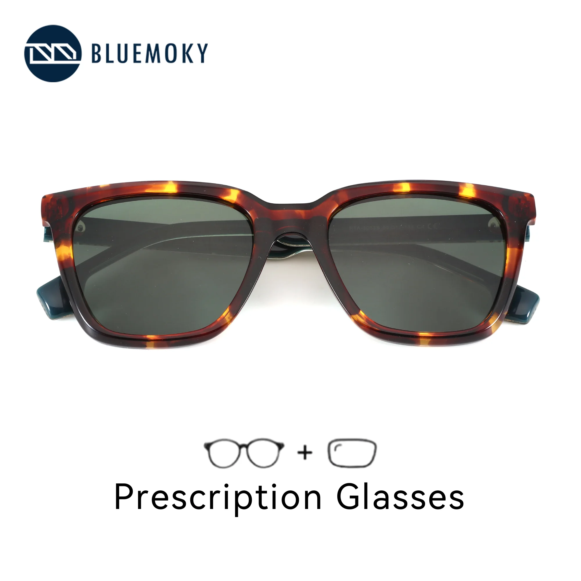

BLUEMOKY Butterfly Prescription Sunglasses Men Retro Acetate Polarized Progressive Lenses For Myopia UV400 Protection