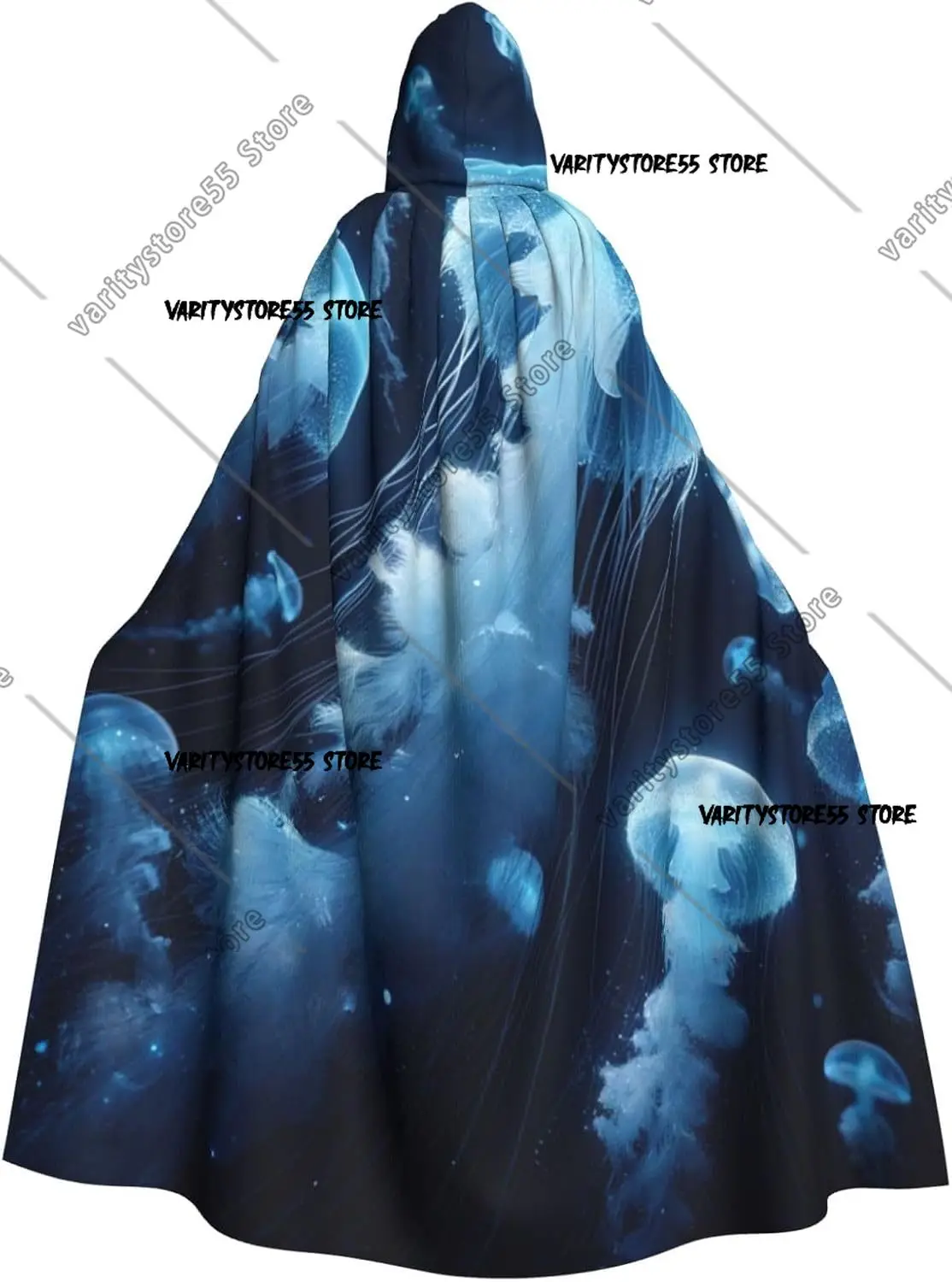 

Светящаяся медуза для взрослых, накидка с капюшоном ведьмы, костюм на Хэллоуин, плащ с капюшоном