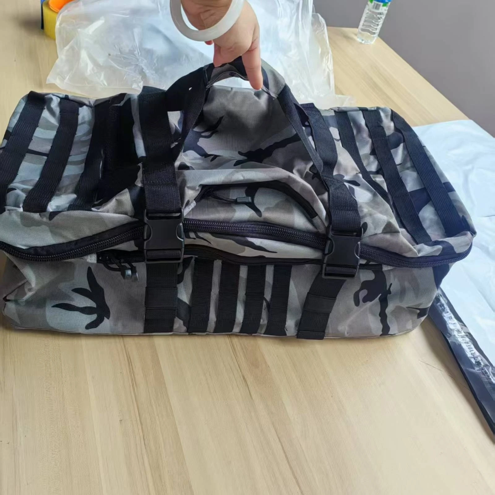 Duffel Bag with Backpack Straps Waterproof Gym Bag with Backpack Straps Heavy Duty Adjustable for Travelers, Weekend Trips view 5