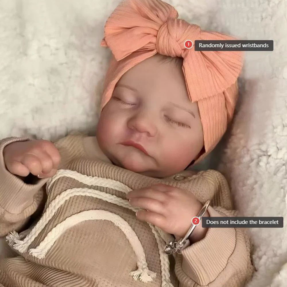 

17-дюймовая реалистичная кукла реборн для новорожденных с одеждой, мягкая виниловая игрушка ручной работы для сна, 3D кожа, куклы Bebe, рождественские подарки для детей