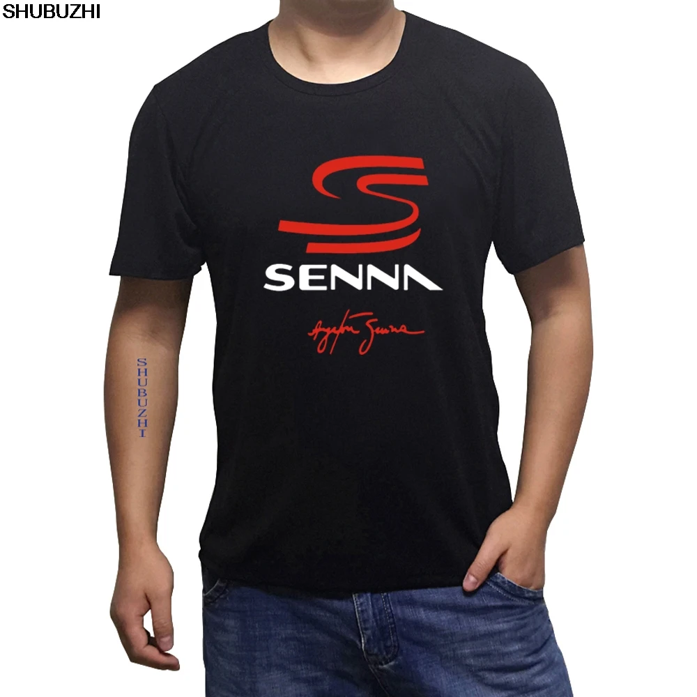 Fashion Summer Style Ayrton Senna Brazilian Car Racer Legend Men's Grey T Shirt S To 3XL Tee shirt Fashion sbz4329