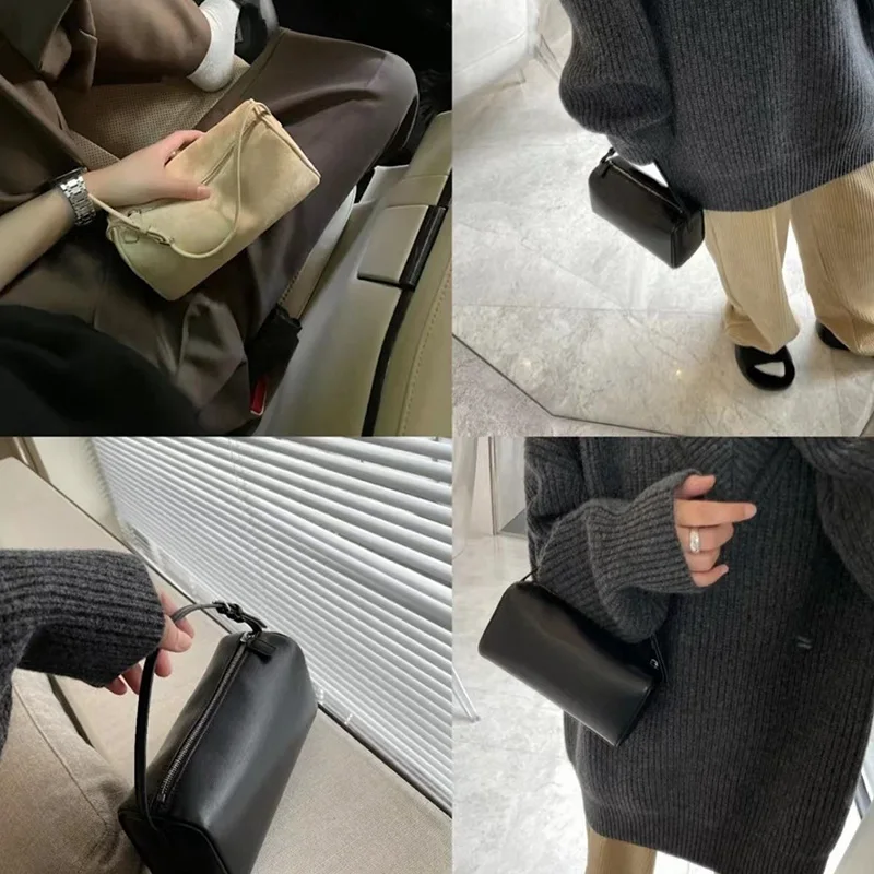 Women Genuine Leather Mini Handbag Lady Niche Design Pen Holder Shoulder Bag Female Daily Casual Versatile Luxury Designers Bags