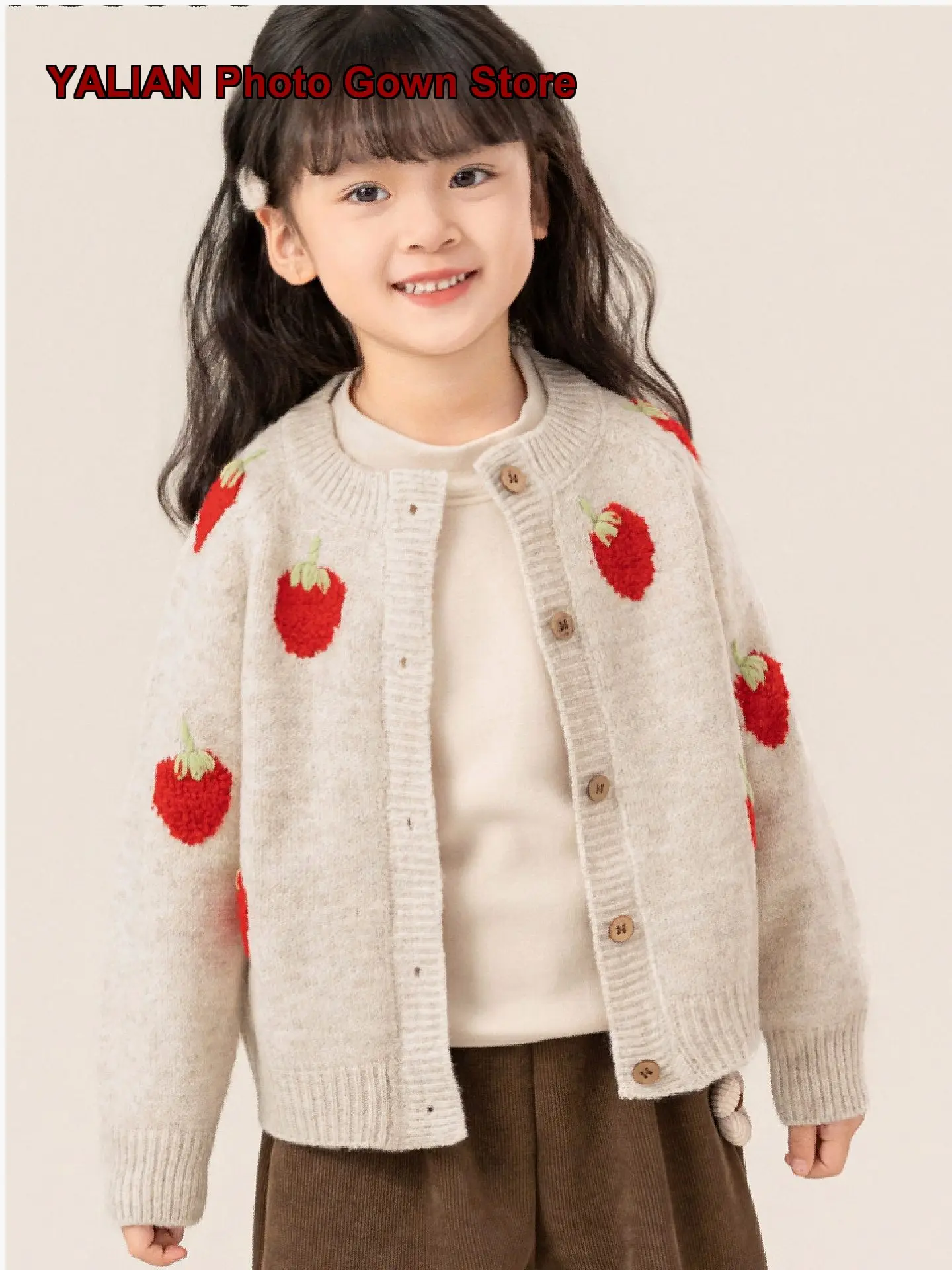 Girls Knit Coat Kids Winter Thickened Warm Knit Top Spring Autumn Stylish Striped Pattern