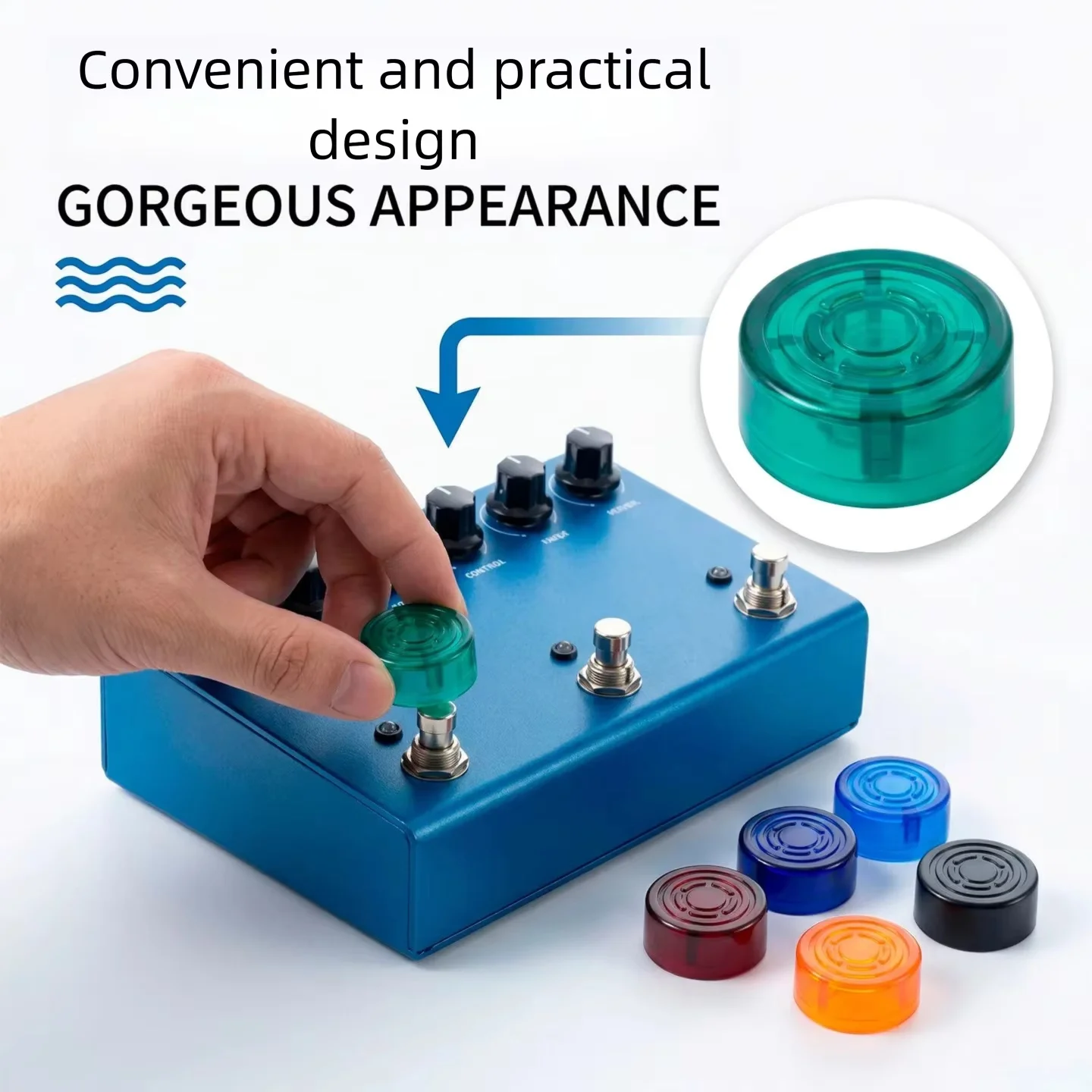 10pcsGuitar Effect Pedal Footswitch Topper,Colored Foot Peg Cap for Electric Guitar Single Pedal,Guitar Stomp Switch Accessories