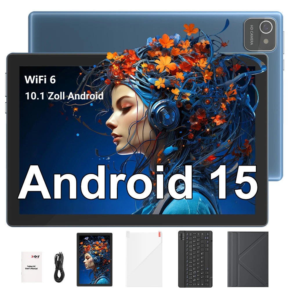 XGODY N01NEW 10.1 Inch 2K Screen 8GB+64GB Android 15 Tablet 2MP+8MP Camera 2.4G WiFi 6000mah High-Performance Tablet Penta-Core