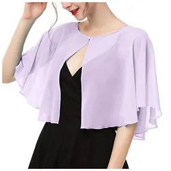 Women Chiffon Scarve Shawls Wraps For Dresses Solid Color Elegance Cropped Cardigan Summer Crop Tops Cover Ups Blouse