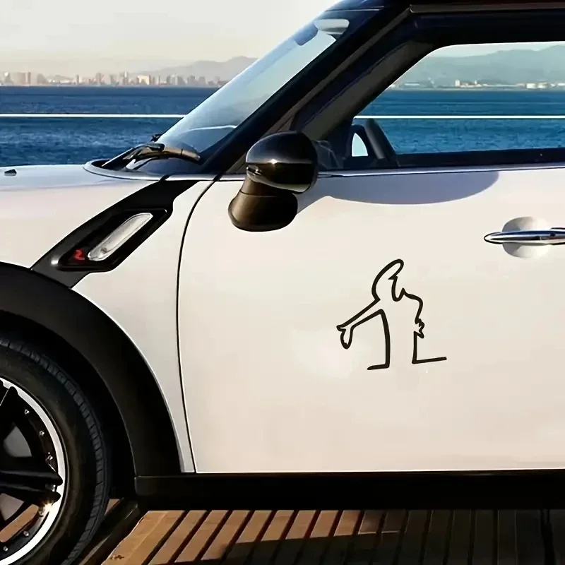 1pc Creative Action Pose Design Vinyl Decal Sticker - Waterproof Reflective Car Motorcycle Decoration, Durable Weather-Resistant