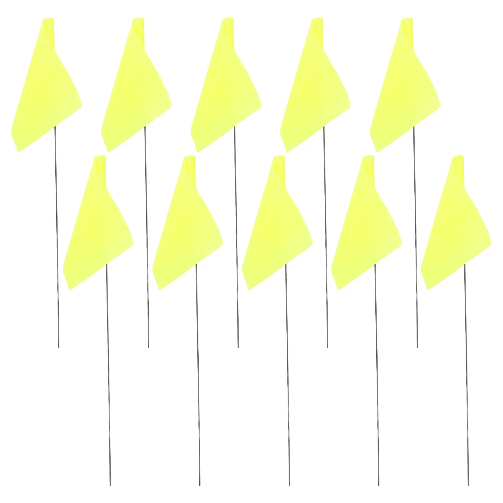 50Pcs Triangular Lawn Marking Flags Bright Color PVC Steel Wire Construction Survey Garden Irrigation Flags Yard Dog Training