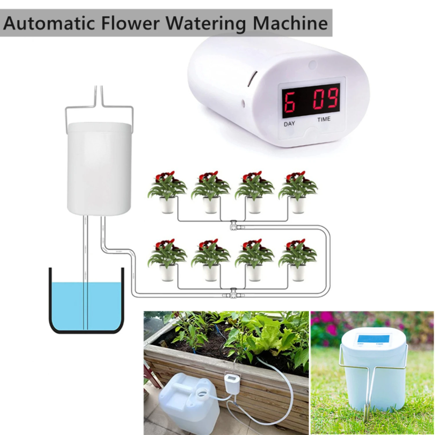 New Efficient and Convenient 8 Zone Automatic Drip Irrigation Sprinkler Device - Ideal System for Garden Watering, Reliable and 