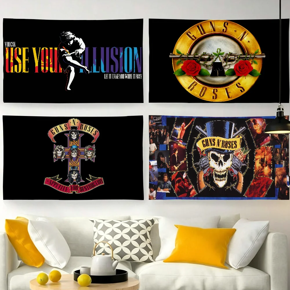 Bnad G-Guns N R-Roses-S flag For Garden Party Living Room Home Wall Decor Banner Bedroom Outdoor Tapestry