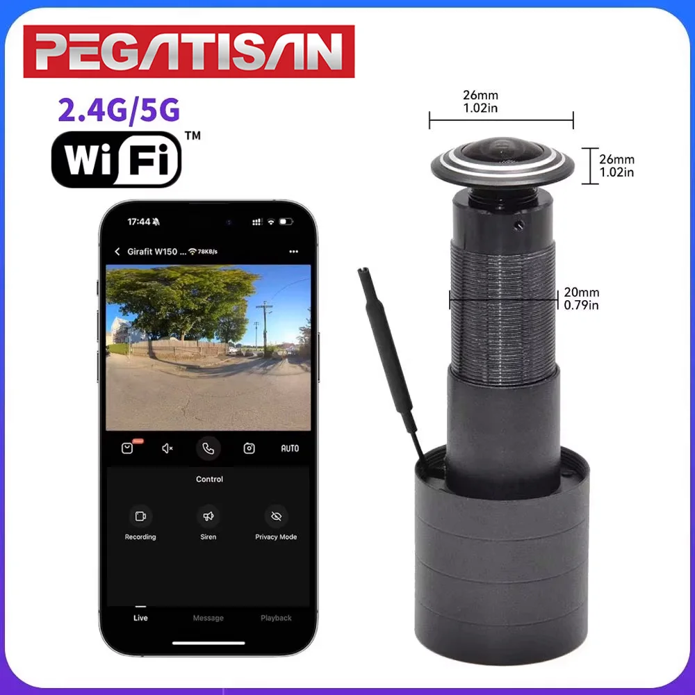 

PEGATISAN Tuya Smart Video Peephole 2MP Wifi Cam Motion Detection Door Video-eye Wireless Two-way Audio Home Security Cameras