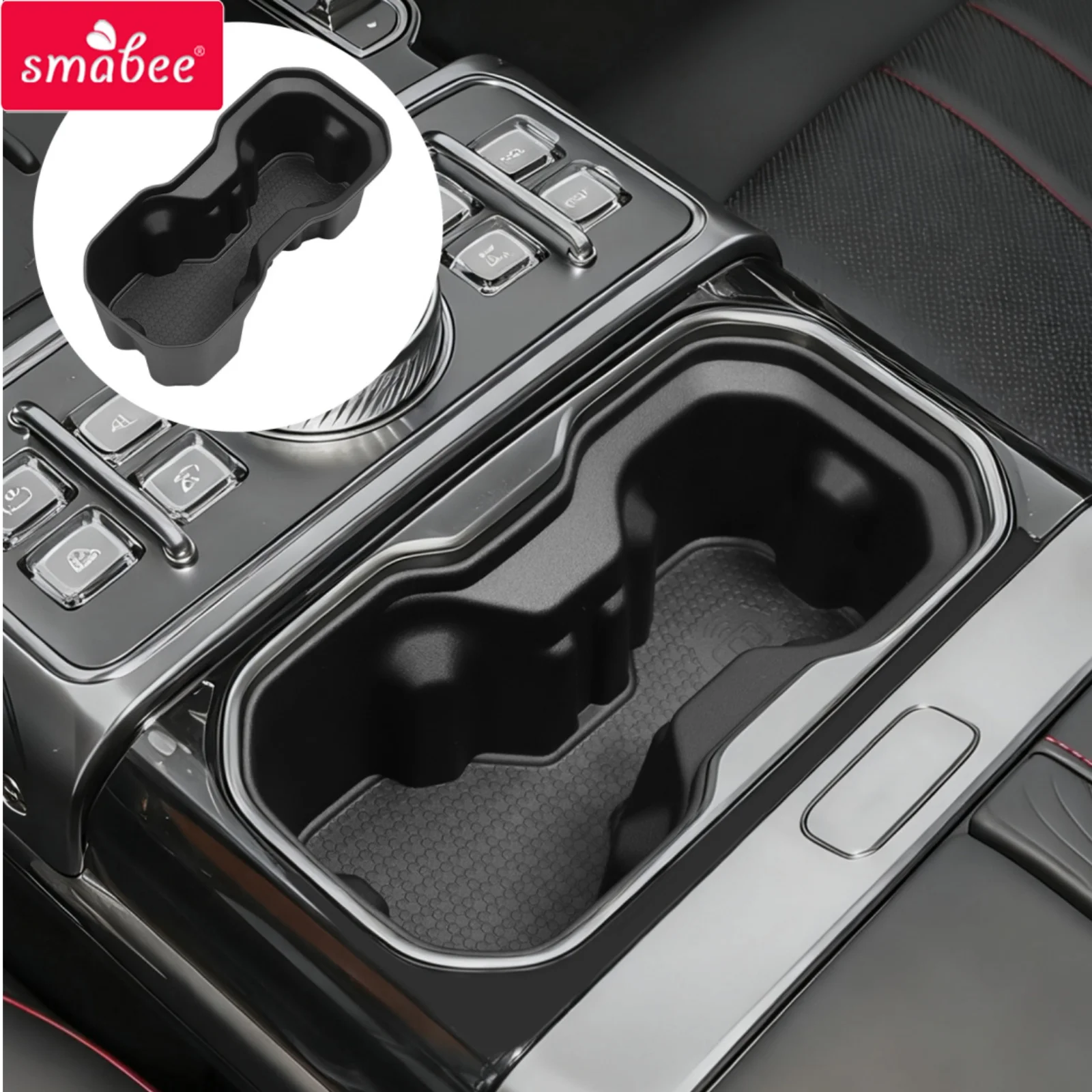 Smabee for Jetour G700 2025‑2026 LHD Center Console Cup Holder Insert TPE Car Cup Box Shock-Absorbing Organizer Car Accessories