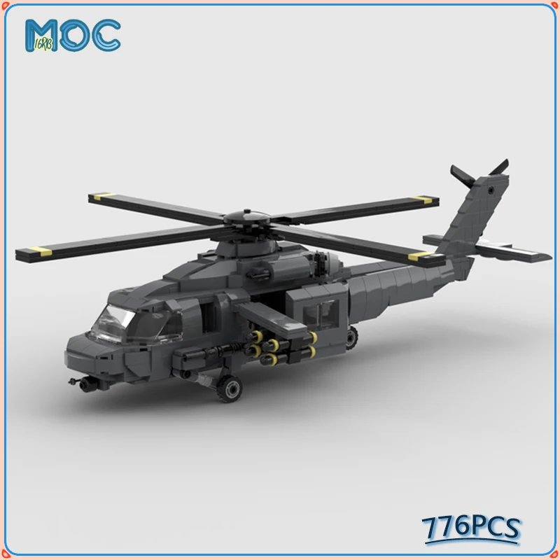 MOC Spaceship UH-60 Black Hawk Armed Plane Model Building Block Fighter DIY Bricks Assembly Set Creative Toys Xmas Gift 776PCS