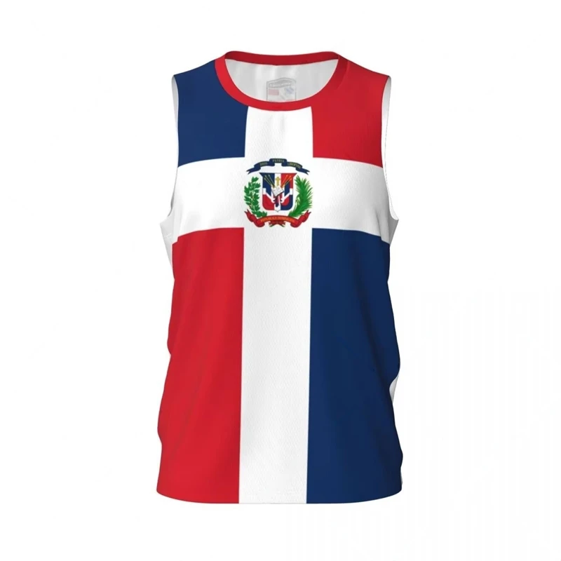 Dominican Republic Flag Basketball Jersey Fashion Casual 3D National Emblem Print Sports T Shirt Loose Quick Dry Breathable Tees