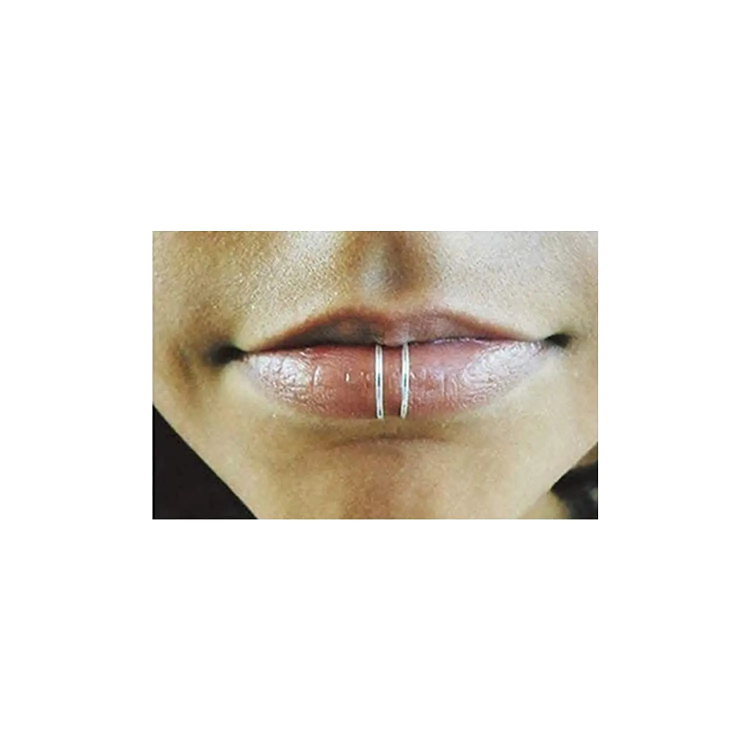 Fake Nose Ring Ear Cuff Fake Lip Nose Ring Double Hoop Wire Fake Septum Nose Ring Faux Lip Ring Labret Lip Piercing Jewelry