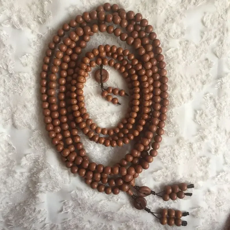 

Natural Dragon Subduing Wood Six Paths Wood Men's and Women's Old Material 108 Nostals Buddha Beads Plate Playing Bracelet