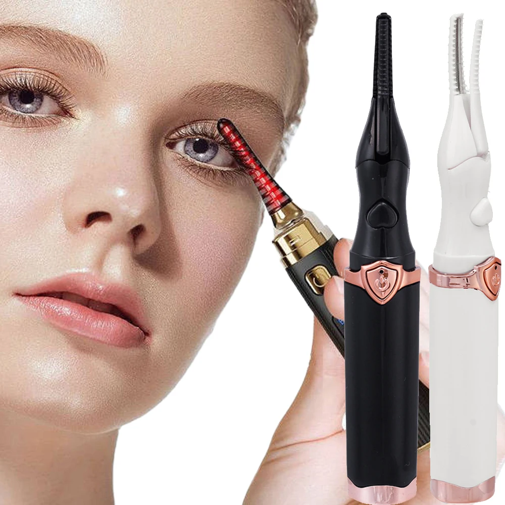 Quick Heating Electric Eyelash Curler USB Rechargeable Temperature Heated Eyelashes Naturally Long-Lasting Curled Makeup Tools