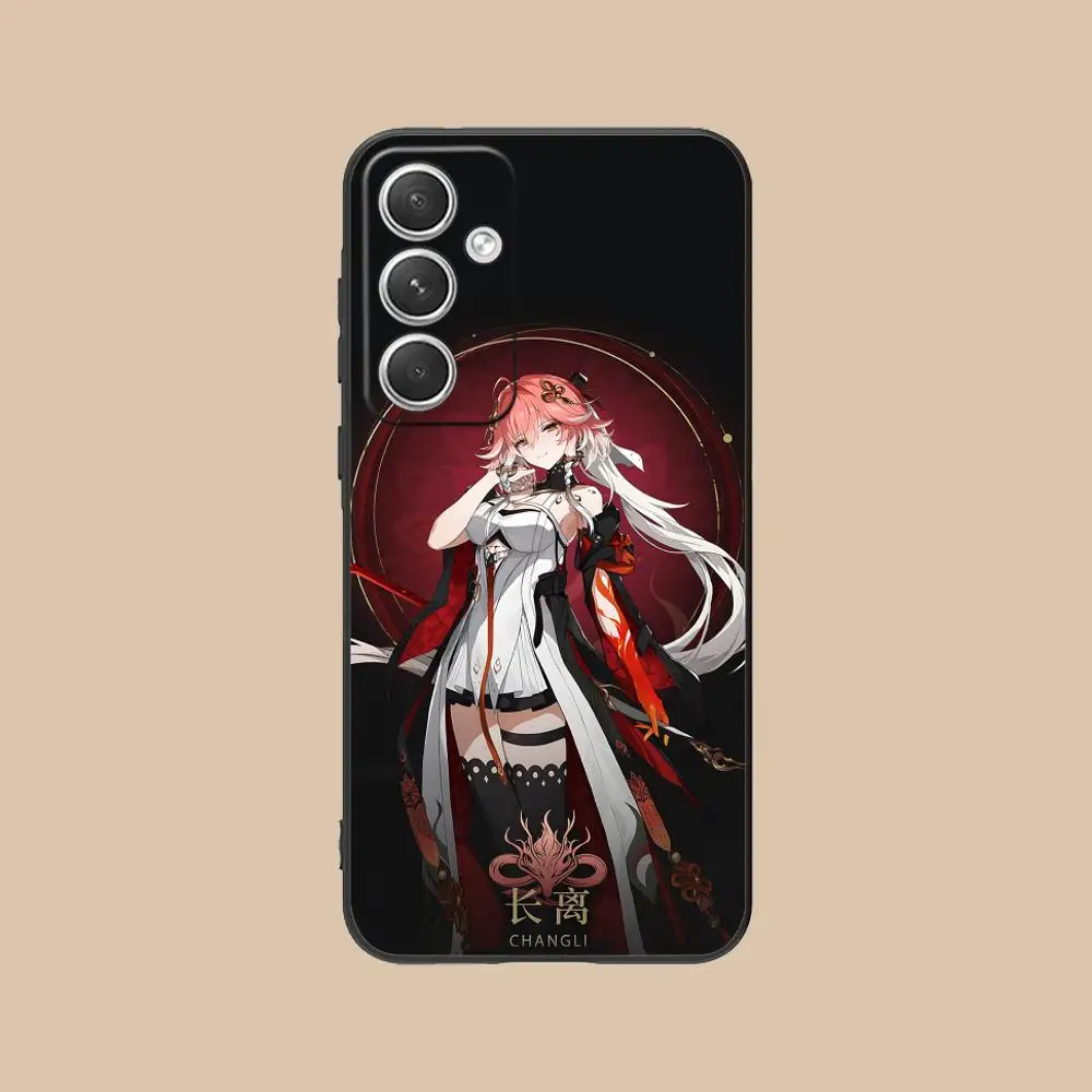 Wuthering Waves Changli Cassa Del Telefono per Samsung Galaxy S25 S24 S23 S22 S21 S20 Note20 Plus FE Ultra Colore Della Copertura di Lusso