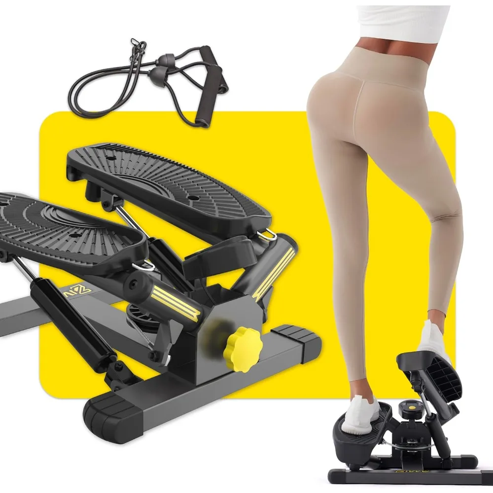 

Twist Stepper with Resistance Bands, Stepper Machine with 300LBS Weight Capacity, Adjustable Step Height, Smooth and Quiet