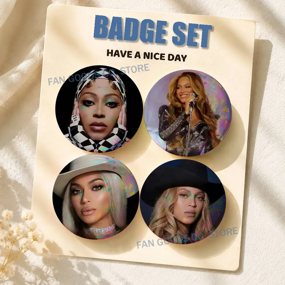 Singer B-Beyonce 2-piece set Pins Backpack Clothes Jewelry Accessories Cartoon Round Brooch Button Badge Fans Collection Gifts