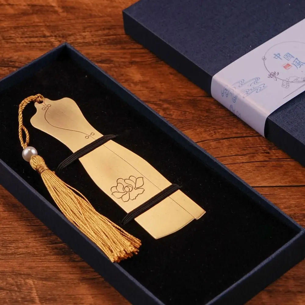 Cute Retro Bookmark Pendant School Teacher Child Gift Pretty Stationery Award Boxed Brass Tassel Book Marks