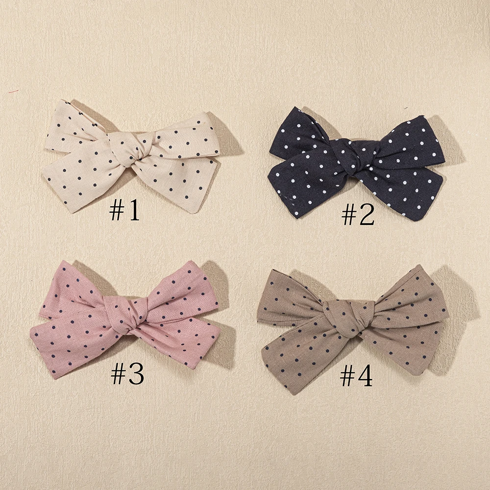 新しい韓国スタイルドットプリント弓ヘアクリップ女の赤ちゃんファッション甘いちょう結びヘアグリップバレッタヘアピン写真撮影アクセサリー