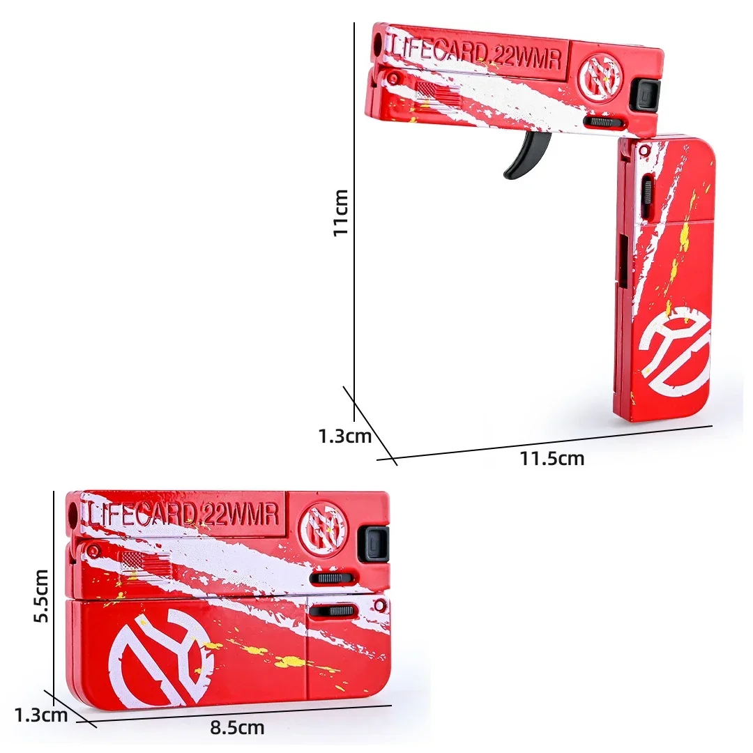 1PCS Lif 자동차 합금 소프트 총알 총 접는 어린이 조수 놀이 금속 카드 총 소년 장난감