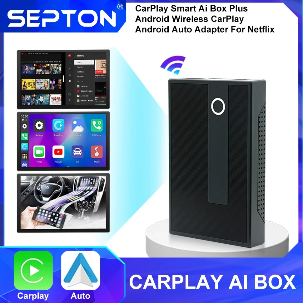 SPTON Smart Ai Box Wireless CarPlay Android Auto Adapter Netflix for Original Wired Carplay To Wireless Carplay Car Accessories