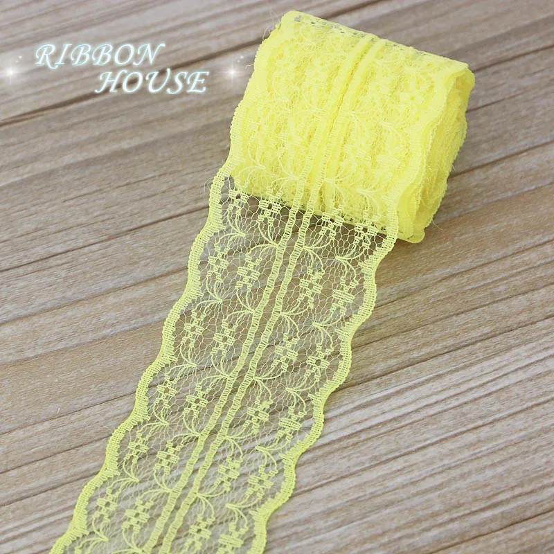(5 Yards/Roll) 45mm White Lace Fabric Webbing Decoration Lovely Gift Packing Material view 4