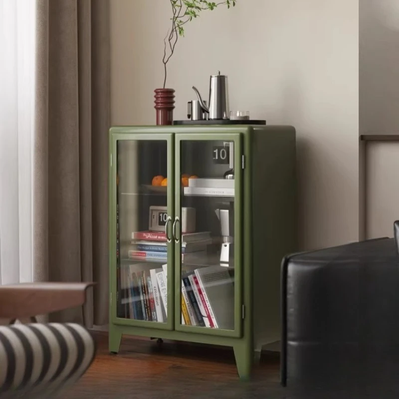 

Japanese-style retro glass display cabinet, living room, household cabinet storage, figure cabinet, dining room side cabinet