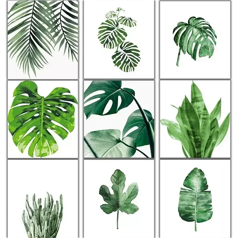 126610 Painting By Number Green Leaf For Kids Adults Diy Room Wall Art Pictures By Number Plant Home Decoration Gift