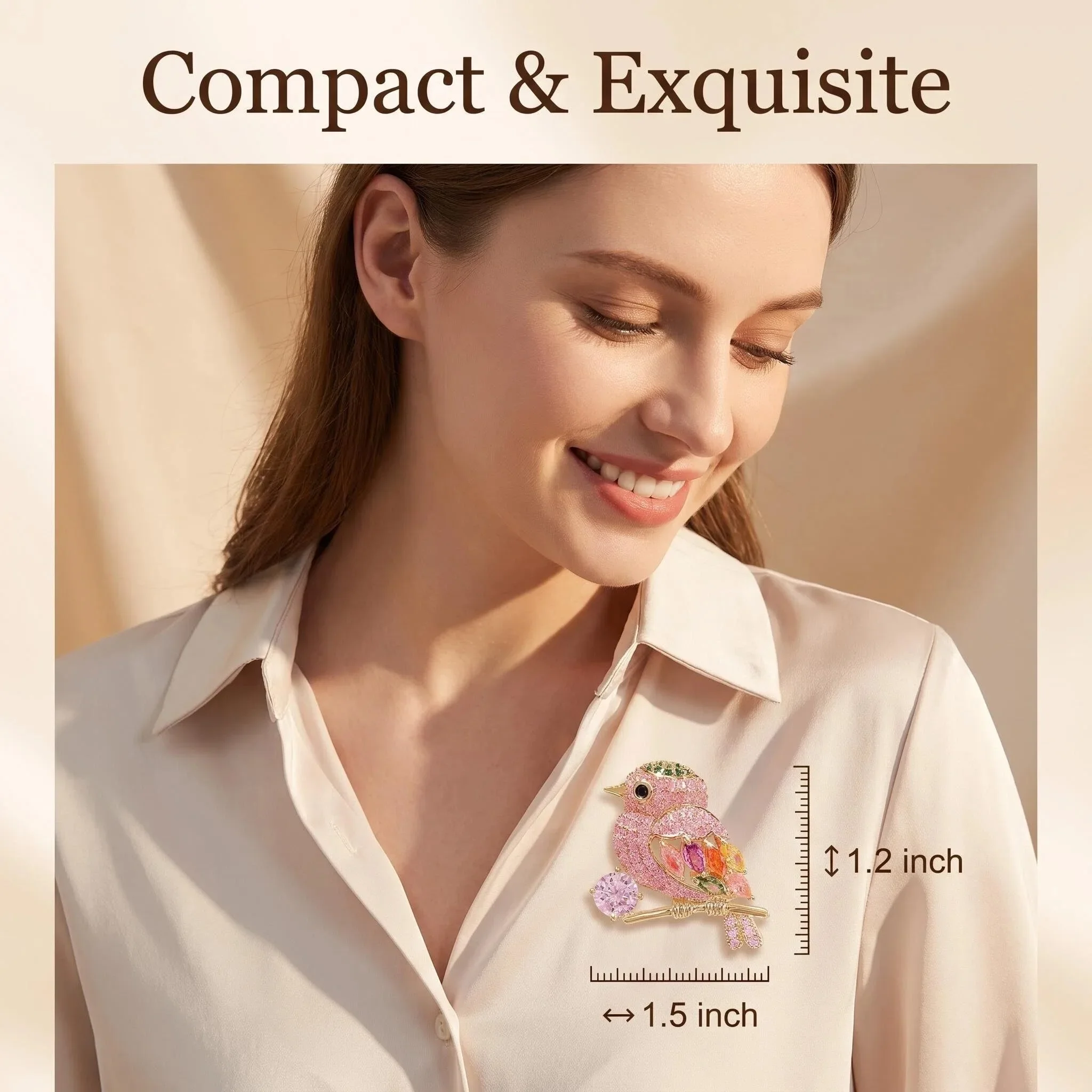 High-End Japanese Magpie Bird Brooch Anti-Glare Cute Personalized Chest Flower Accessory for Suits