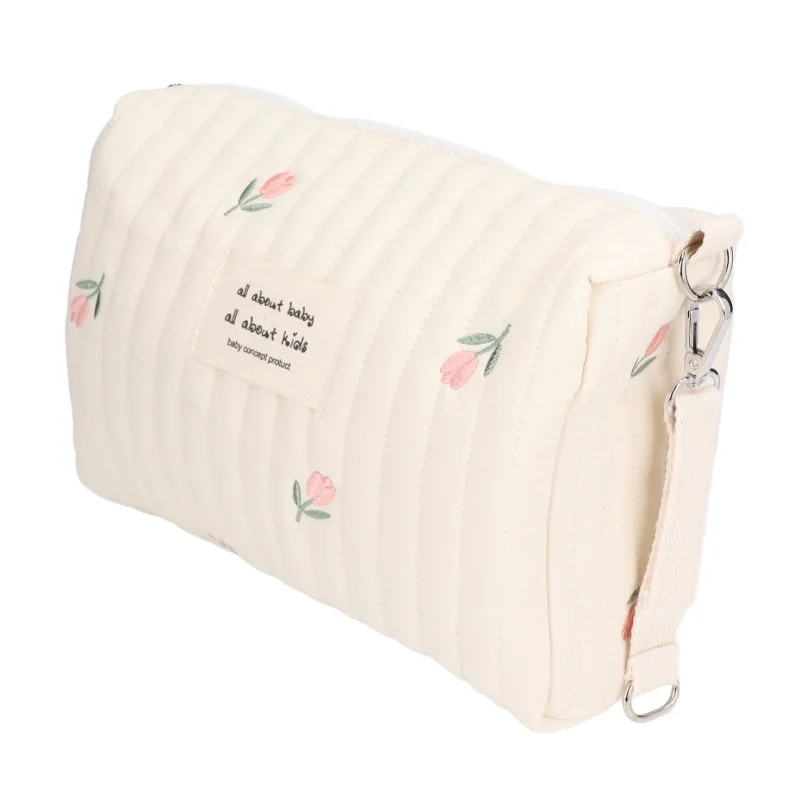 

Multifunctional Portable Stroller Baby Diaper Bag Cute Pattern Nappy Diaper Storage BagTulipa Embroidery