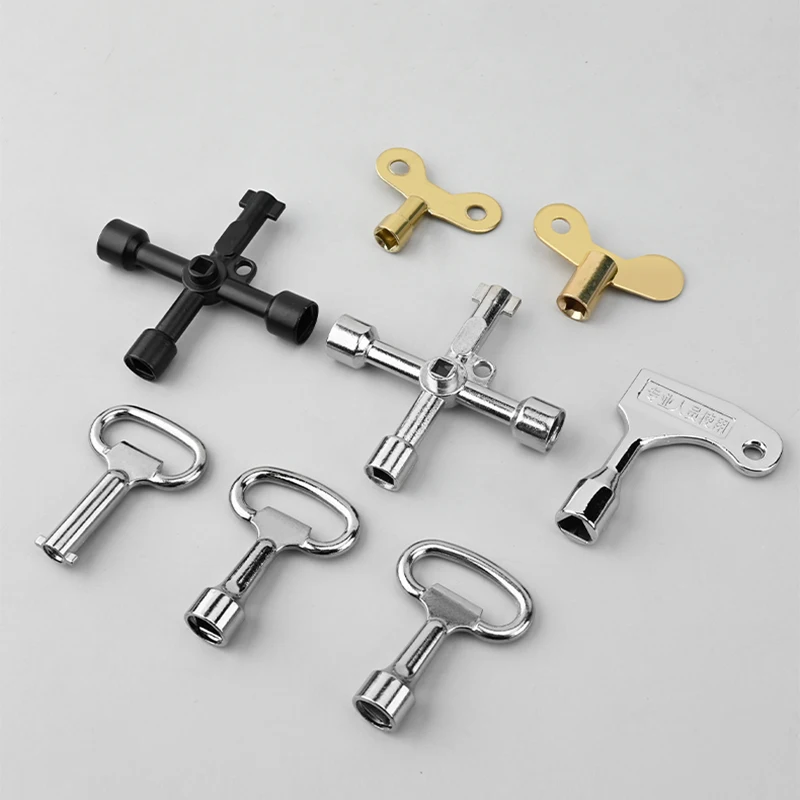 5Pcs 8.4mm 9.5mm Key Plumbing Hole Faucet Key MS705 electrical box lock key Heating Vent Key Square/Round/Triangle Socket Lock