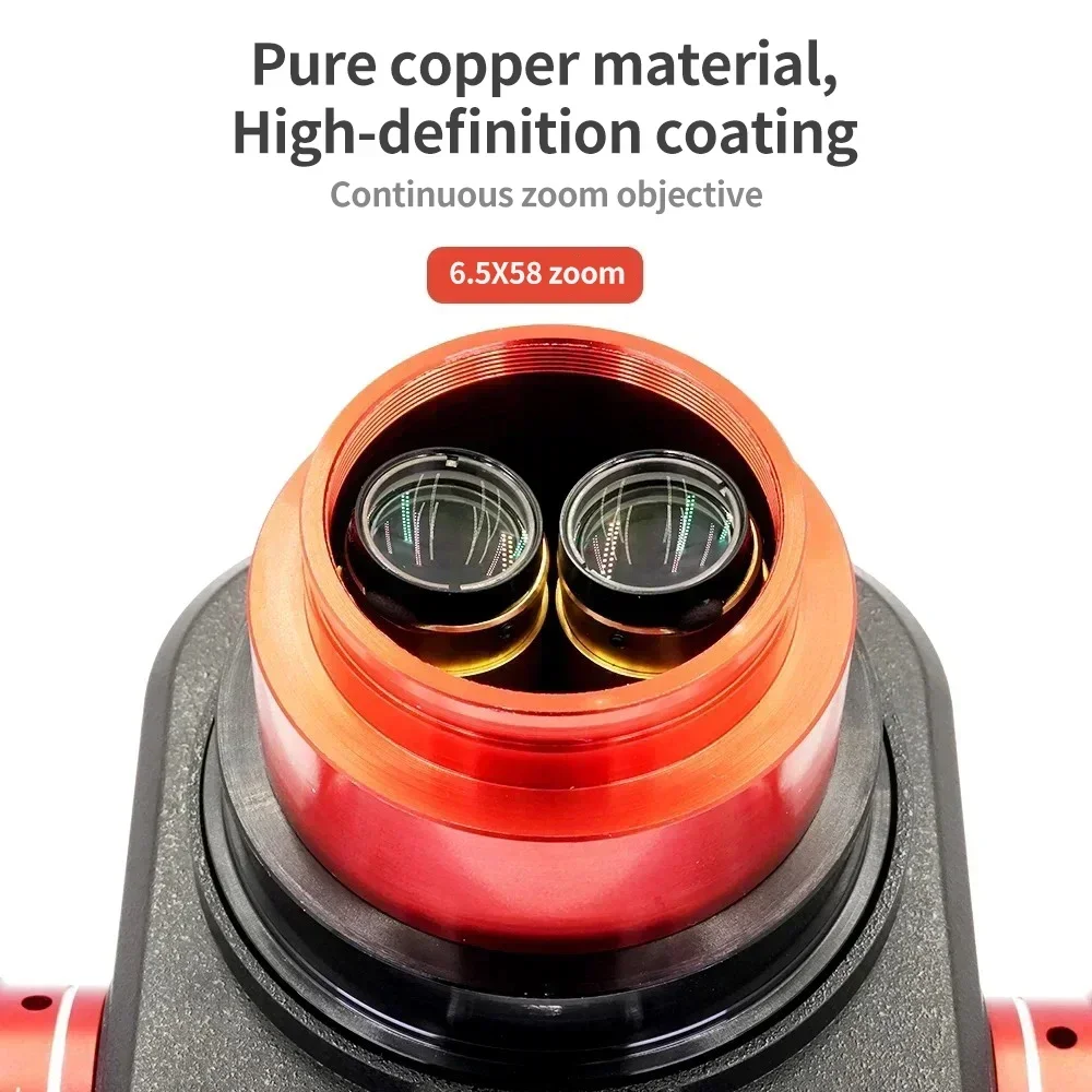 YCS 6558X 6.5-58 Zoom High-definition Trinocular Microscope with Large Base for Mobile Phone PCB Welding Microscope Tool Kit