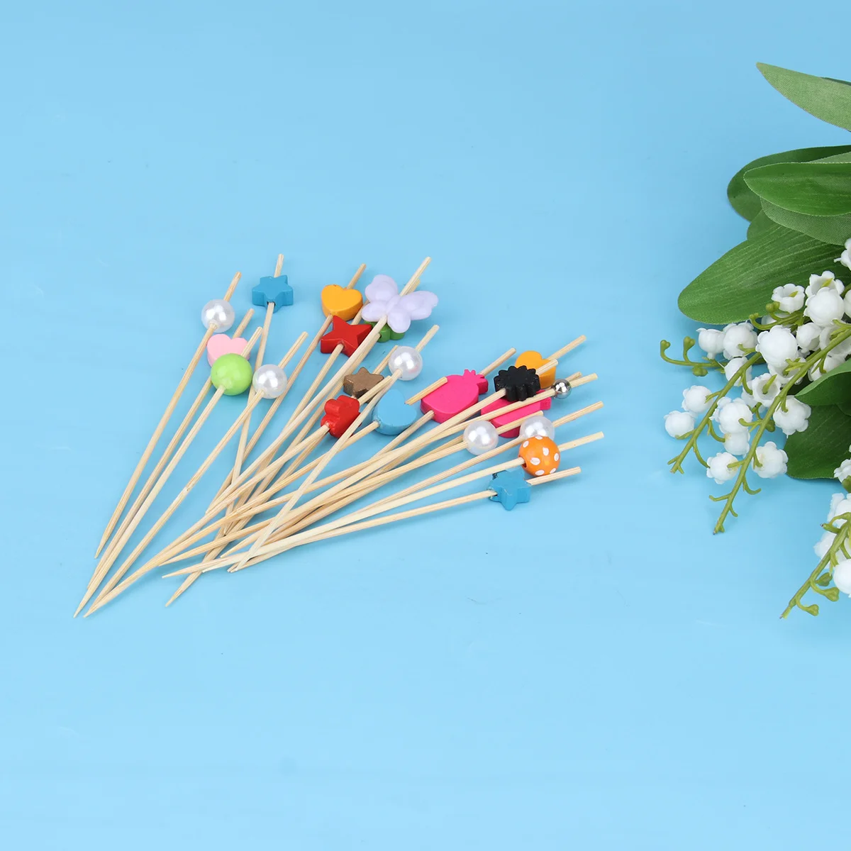 

100 шт. деревянные палочки для коктейлей, элегантные фруктовые палочки ручной работы для украшения, шампуры для десерта, сэндвича, мини-гамбургеров