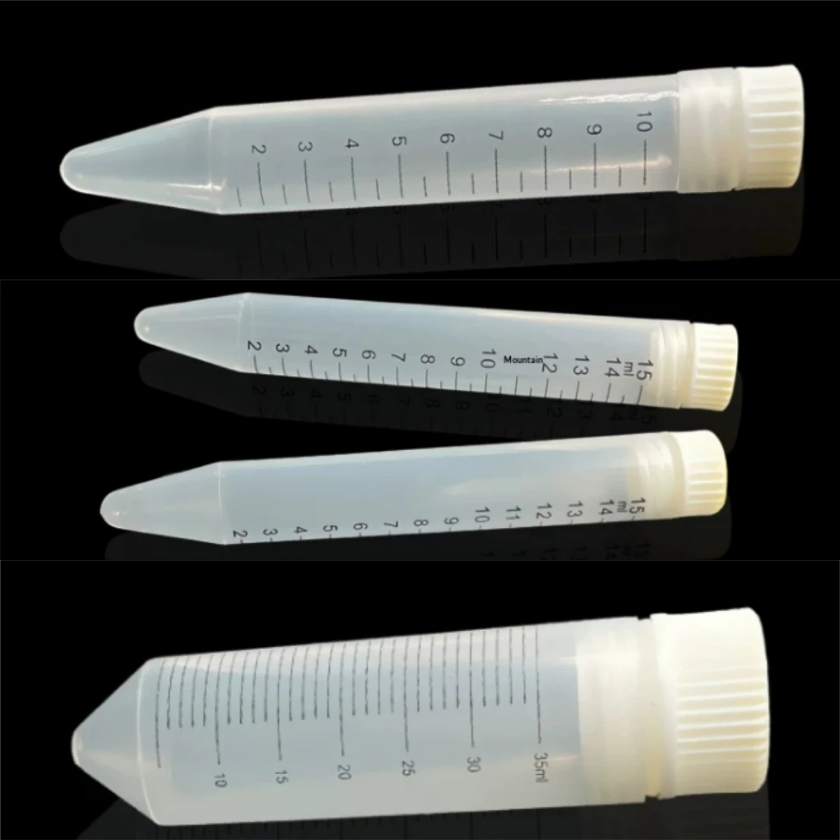 10ml 15ml 30ml 35ml 50ml Plastic High Speed Centrifuge Tubes Internal Thread Thickened Conical Bottom Graduated 100 Pcs Pack