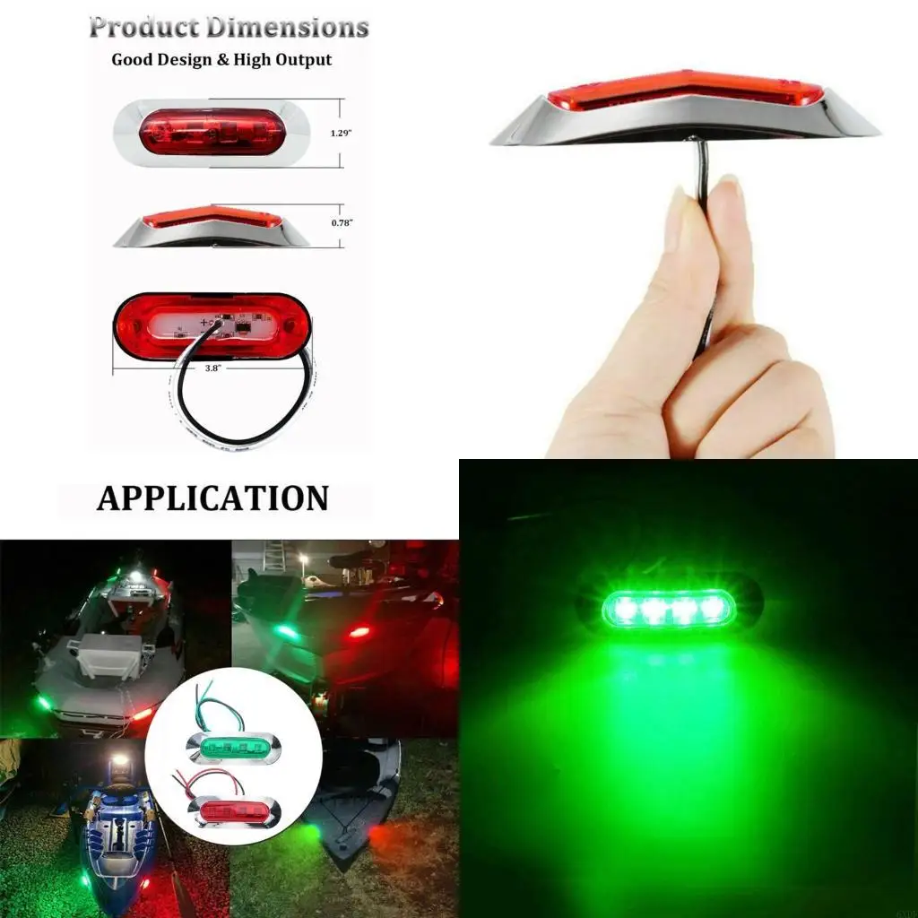 6XDF 2Pcs Marine Waterproof Light 24V Navigation Lamp for Outdoor Sports Motorhome Boat Accessories Decorative Lamp