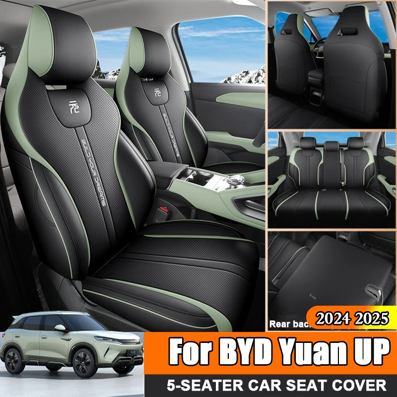 

Для BYD Yuan UP Pro 2024 2025 чехол на автомобильное сиденье, коврик, полный комплект, внутренняя усовершенствованная искусственная кожа, автозащита, 5 сидений